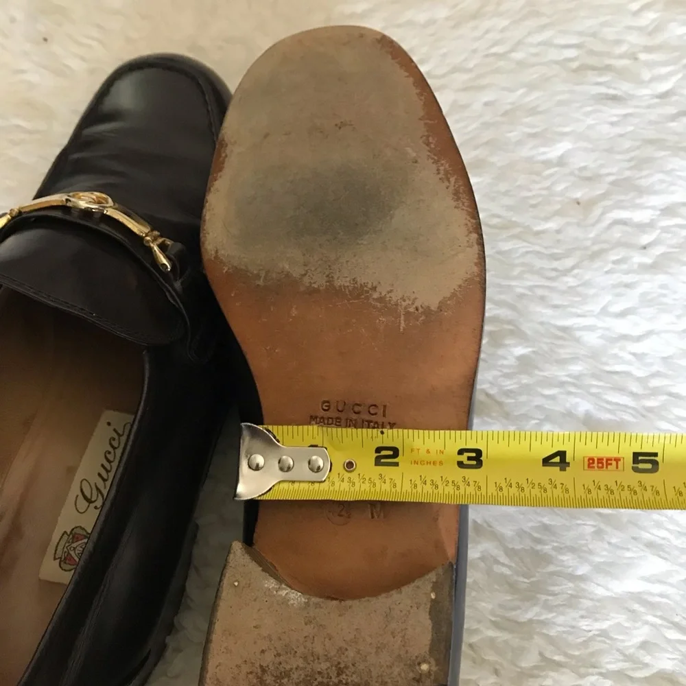 Gucci Dark Brown Loafers/Slips On w/ GG Logo Dress Men’s Shoes 42.5 US 8.5 - Picture 14 of 15